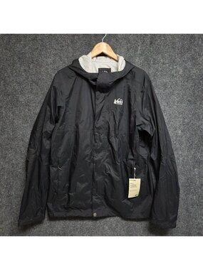 REI Co-op Rainier Rain Jacket Men’s Large Tall Black Hydrowall 25L NWT